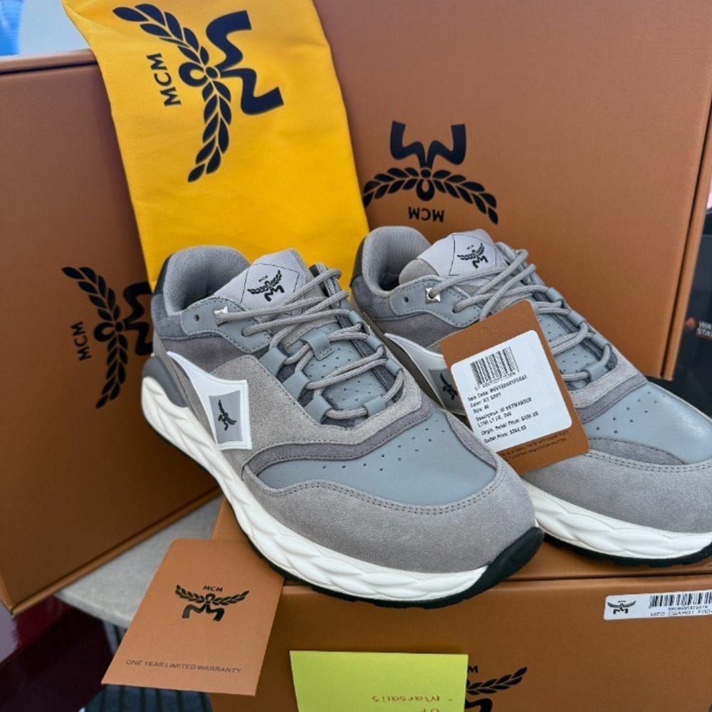 MCM Skywander Low‎ Top Sneakers Women's Ice Gray Lace Up Closure, 40